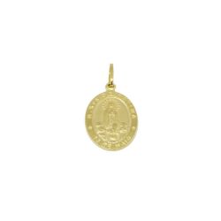 Pingente Nsra. de F�tima Oval M�dia em Ouro Amarelo 18 Kilates - 25092