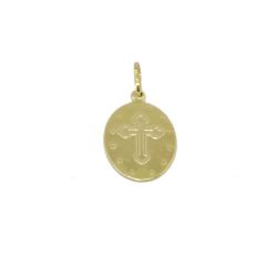 Pingente Nsra. de F�tima Oval M�dia em Ouro Amarelo 18 Kilates - 25092