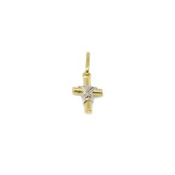 Pingente Cruz com N� Bicolor  em Ouro 18 Kilates - 25093