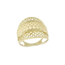 Anel Infinito Sobreposto Vazado em Ouro Amarelo 18 Kilates - 25098