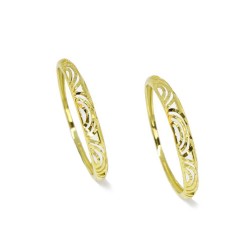 Aparador Ondas Vazadas em Ouro Amarelo 18 Kilates - 25099