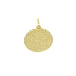 Pingente Mandala Ora��o Pai Nosso em Ouro 18 Kilates - 25102