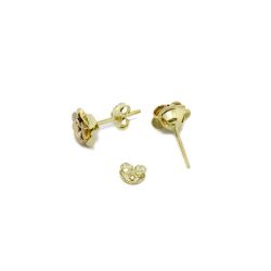 Brinco Rosa em Ouro Amarelo 18 Kilates - 25116