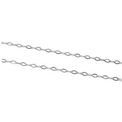 Corrente Malha Bal�o em Ouro Branco 18 Kilates - 25117