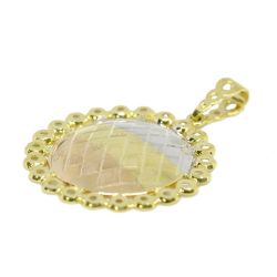 Pingente Mandala Treli�a Tricolor em Ouro 18 Kilates - 25124
