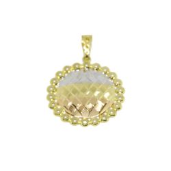 Pingente Mandala Treli�a Tricolor em Ouro 18 Kilates - 25124