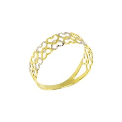 Anel Duplo Amor Bicolor em Ouro 18 Kilates - 25128
