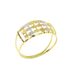 Anel Estrelas Tri em Ouro 18 Kilates - 25130