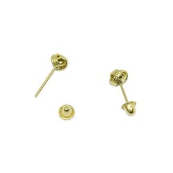 Brinco Uni�o Tr�s Fios em Ouro 18 Kilates - 25134