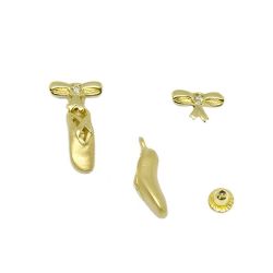 Brinco Sapatilha de Bailarina com Brilhantes em Ouro 18 Kilates - 25137