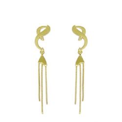 Brinco Longo Charme com Brilhantes em Ouro 18 Kilates - 25149