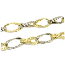 Pulseira Torcida Bicolor Oca em Ouro 18 Kilates � 25222
