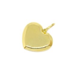 Pingente Cora��o Tricolor Duplo em Ouro 18 Kilates � 25226