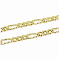 Pulseira Malha F�garo Oca em Ouro 18 Kilates - 25234
