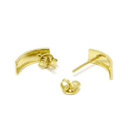 Brinco Retangular Facetado Tricolor em Ouro 18 Kilates � 25239