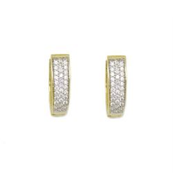 Brinco Argola Bicolor com Zirc�nias em Ouro 18 Kilates � 25243