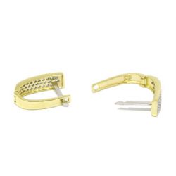 Brinco Argola Bicolor com Zirc�nias em Ouro 18 Kilates � 25243