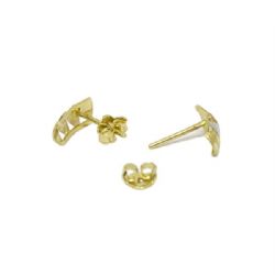 Brinco Gomos Tricolor em Ouro 18 Kilates � 25244