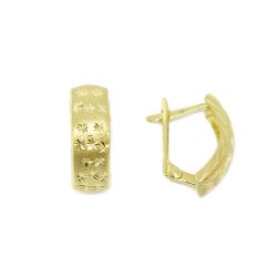 Brinco Retangular Conc�vo em Ouro 18 Kilates � 25245
