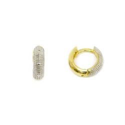Brinco Argola Bicolor Pequeno em Ouro 18 Kilates � 25246