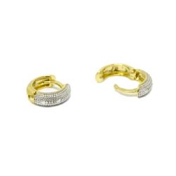 Brinco Argola Bicolor Pequeno em Ouro 18 Kilates � 25246