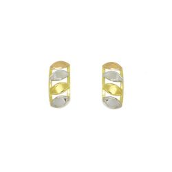Brinco Folha Tricolor em Ouro 18 Kilates � 25247