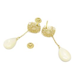 Brinco Rendado com Madrep�rola Gota em Ouro 18 Kilates � 25249
