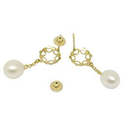 Brinco Loves Bicolor P�rola Shell em Ouro 18 Kilates � 25250