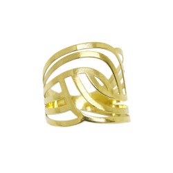 Anel Largo Vazado em Ouro 18 Kilates � 25256