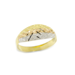 Anel Granitado Tricolor em Ouro 18 Kilates � 25262