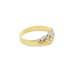 Anel Granitado Tricolor em Ouro 18 Kilates � 25262