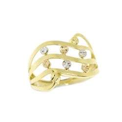 Anel Brisa Tricolor em Ouro 18 Kilates � 25263