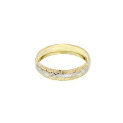 Anel Tricolor Pir�mede em Ouro 18 Kilates � 25264