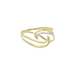 Anel Onda Bicolor em Ouro 18 Kilates � 25268