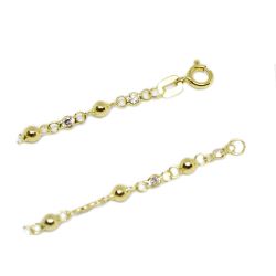 Pulseira Zirc�nias e Bolas Infantil em Ouro 18 Kilates - 25272