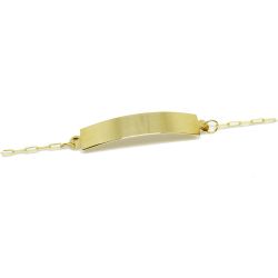 Pulseira Chapa Infantil Malha Longata em Ouro 18 Kilates - 25273