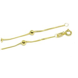 Pulseira Infantil de Bolinha Malha Groumet em Ouro 18 Kilates - 25276