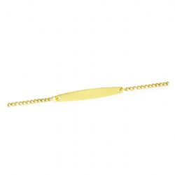 Pulseira Infantil Chapa Malha Groumet em Ouro 18 Kilates - 25278