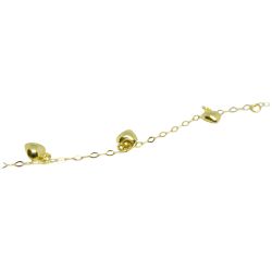 Pulseira Infantil Cora��es Malha Bal�o em Ouro 18 Kilates - 25279