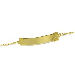Pulseira Infantil Chapa com Urso em Ouro 18 Kilates - 25281