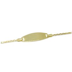 Pulseira Infantil Chapa Oval em Ouro 18 Kilates - 25282