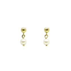 Brinco Bola e P�rola em Ouro 18 Kilates � 25290