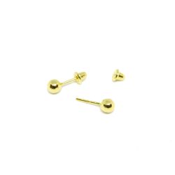 Brinco Bola 3mm em Ouro 18 Kilates � 25293