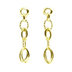 Brinco Fios Ovais em Ouro 18 Kilates - 25297