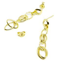 Brinco Fios Ovais em Ouro 18 Kilates - 25297