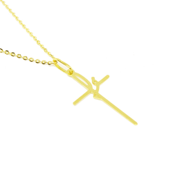 Colar com Pingente F� em Ouro 18 Kilates - 25302