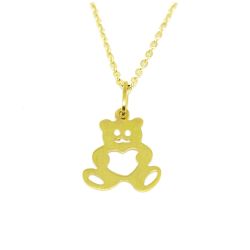 Colar com Pingente Urso em Ouro 18 Kilates - 25303