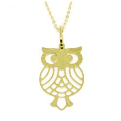 Colar com Pingente Coruja em Ouro 18 Kilates - 25304