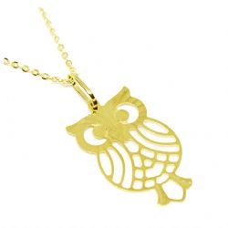 Colar com Pingente Coruja em Ouro 18 Kilates - 25304