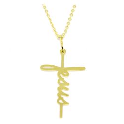 Colar com Pingente Jesus em Ouro 18 Kilates - 25306